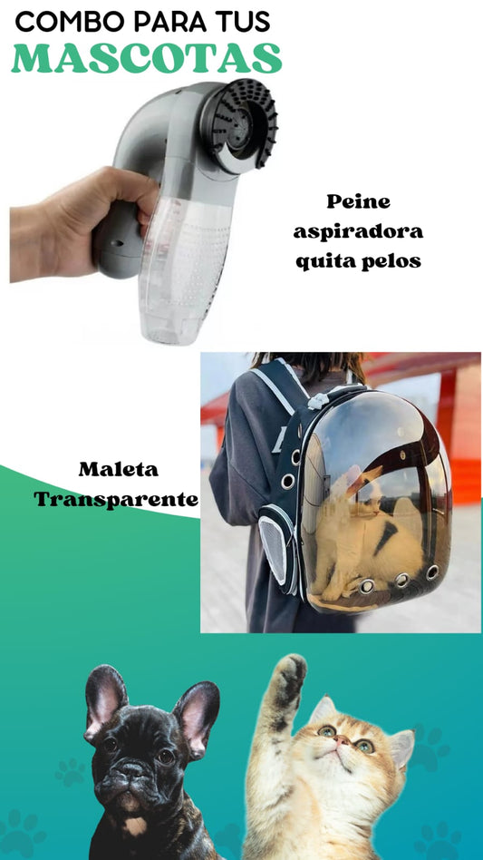 Combo mascota Maleta + Peine Aspiradora